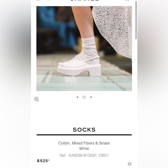 Argyle crystal cc chanel socks bets fits 5-7 Italy soft luxurious I have in Blk - Picture 8 of 9